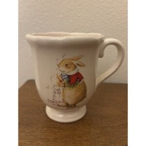 Vintage Holiday Collection Christmas Rabbit, Scalloped Rim,  Mug By Magenta